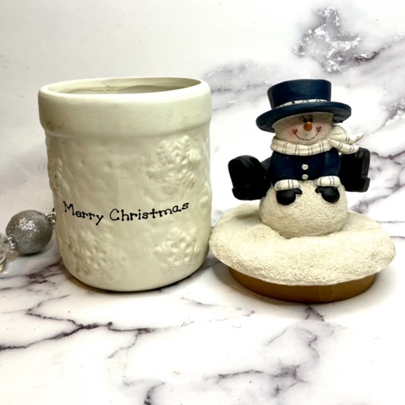 ❌❌SOLD❌❌Snowman Candle With Lid Christmas Holiday - Picture 9 of 14